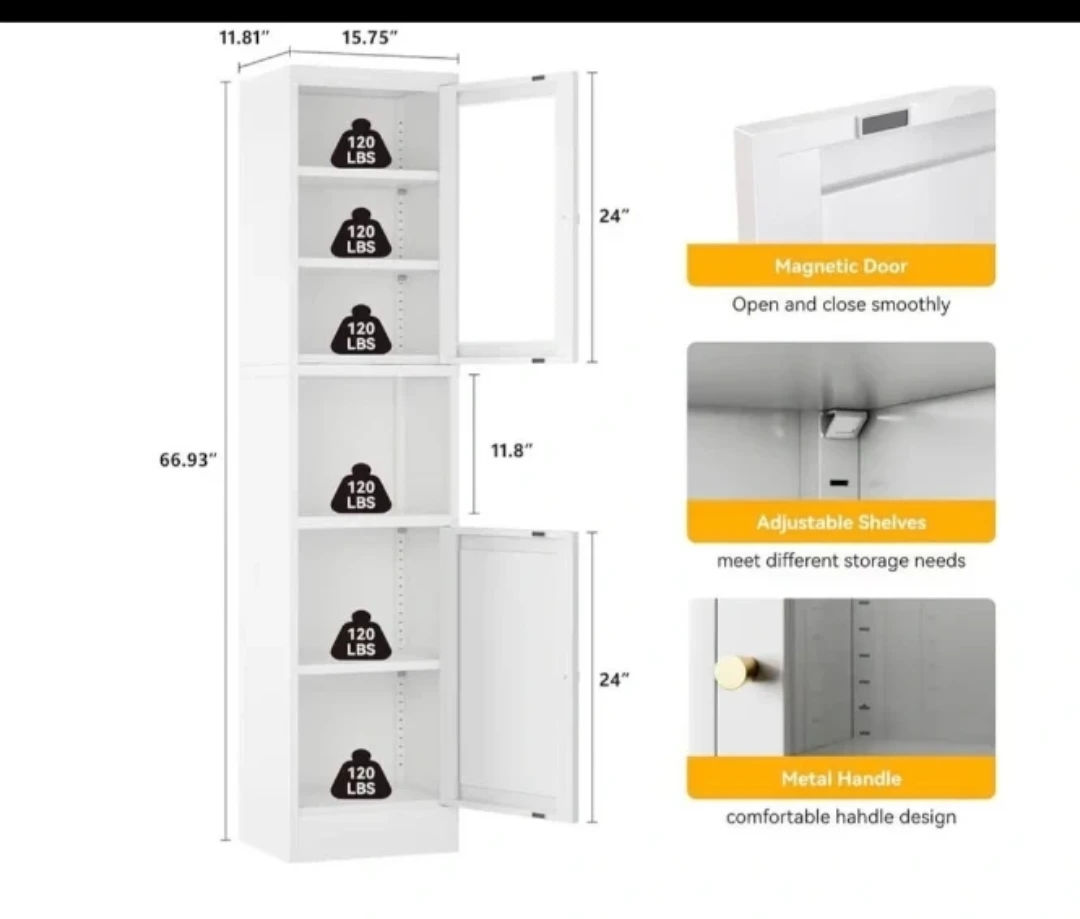 Like new Storage Cabinet with Glass Door delivery availabe - photo 3