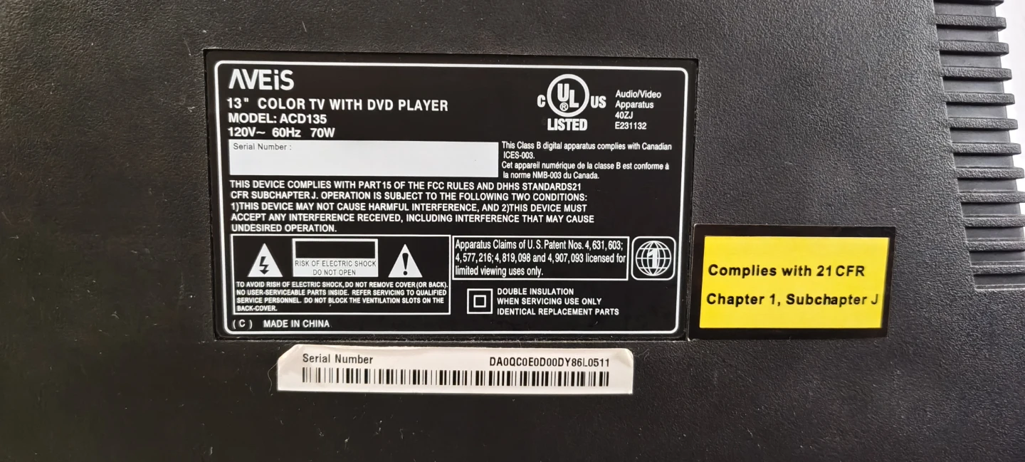 13" CRT TV with built-in DVD player - photo 3
