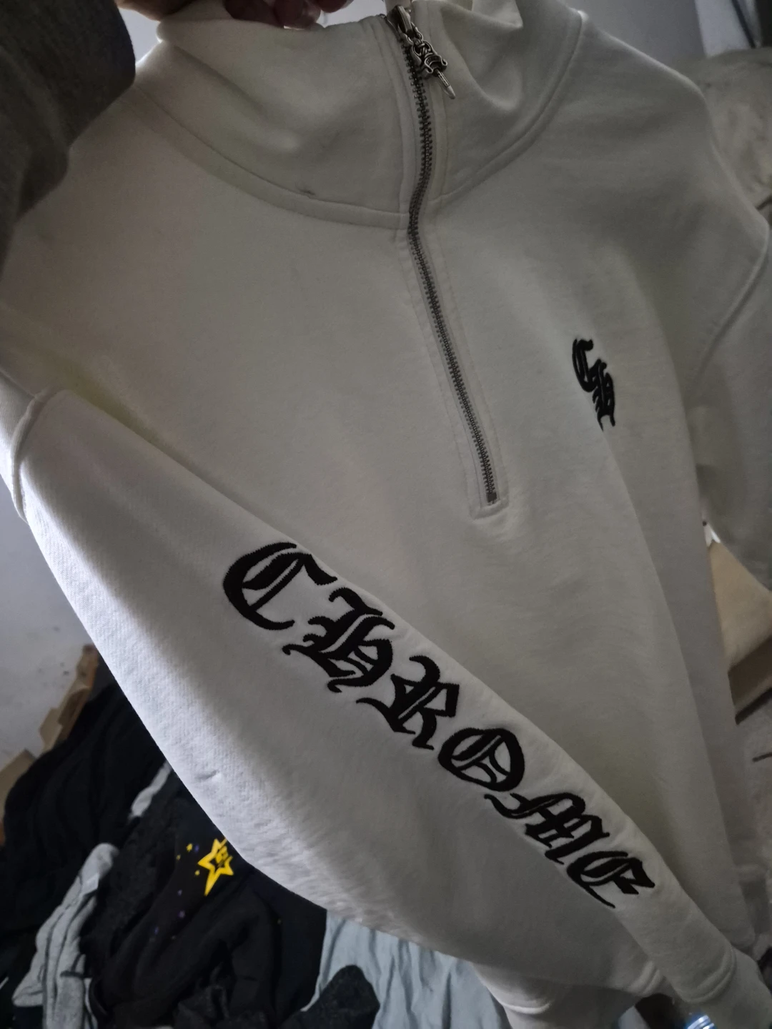 Chrome Hearts White Half-Zip Sweatshirt - photo 4
