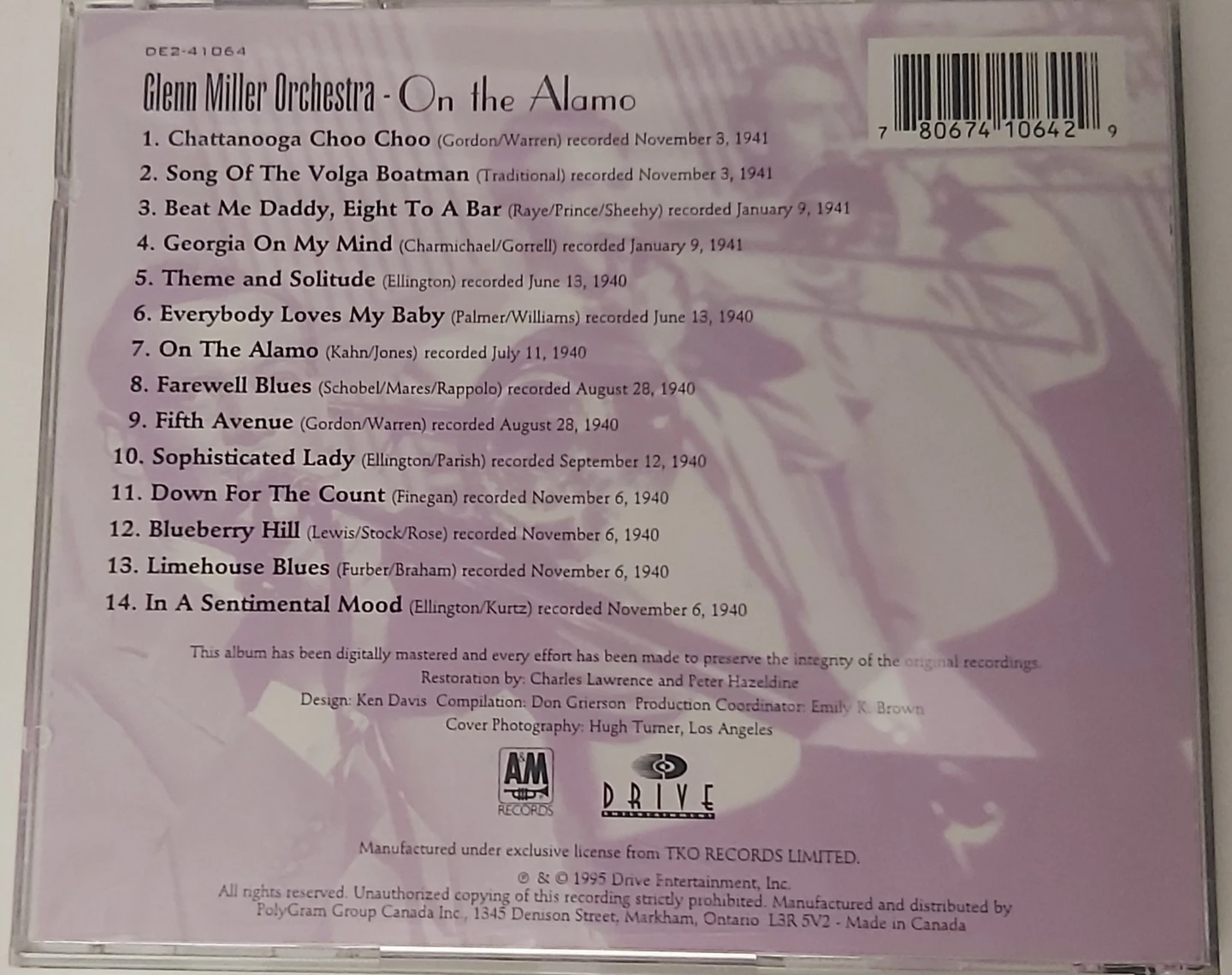 Glenn Miller Orchestra - On the Alamo CD - photo 2