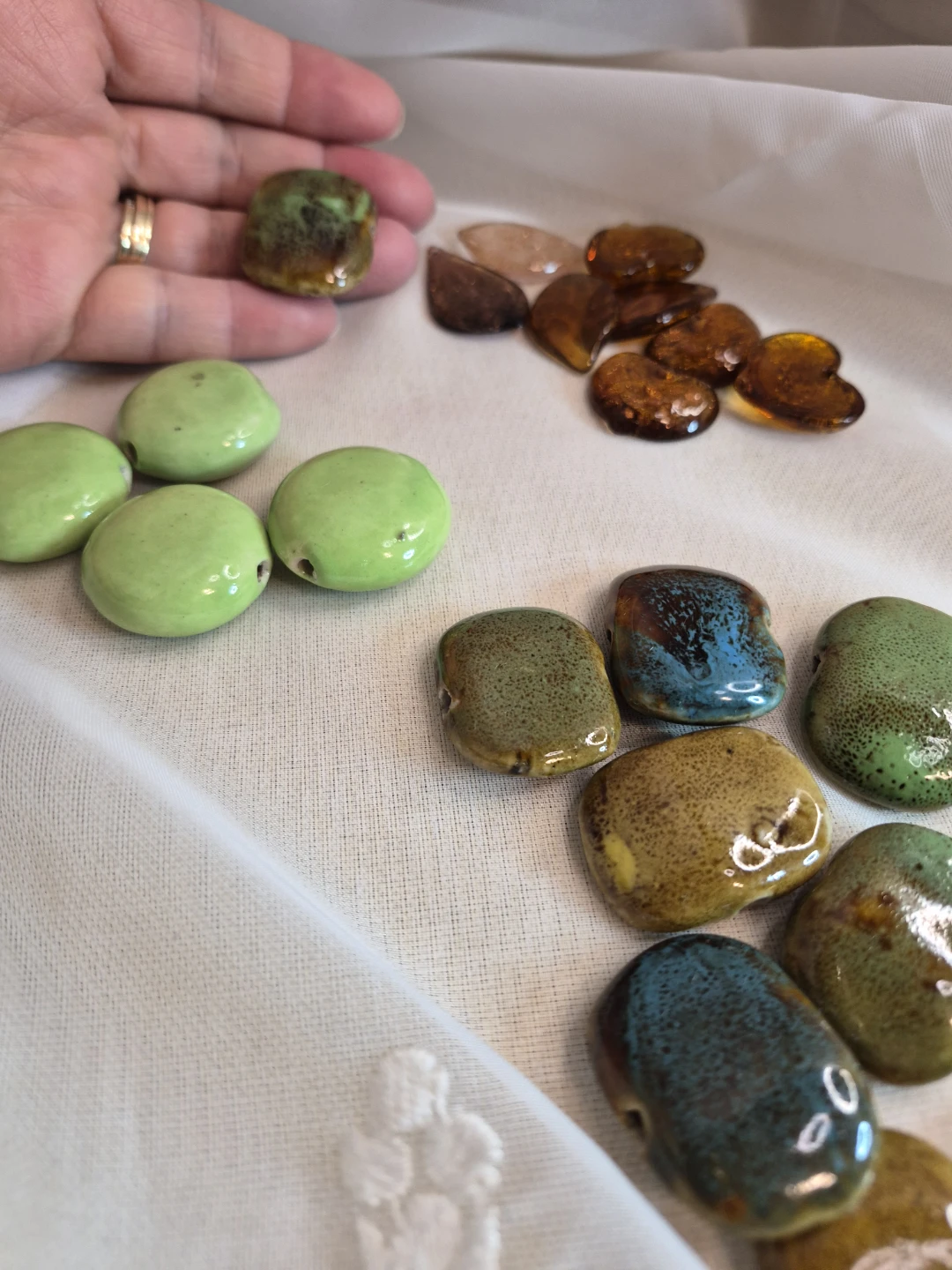 Mix Misc Lot of 23 Large Stone & Glass Beads - photo 3