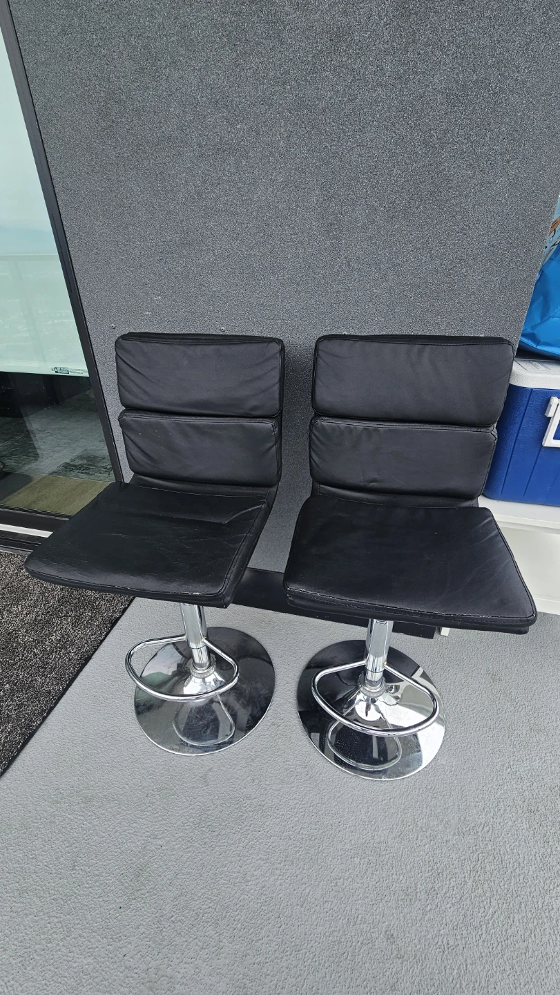Two Black Bar Stools