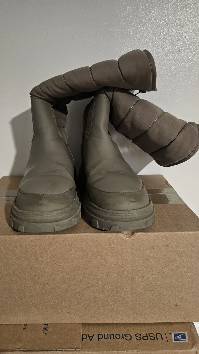 Zara Quilted Boots Taupe