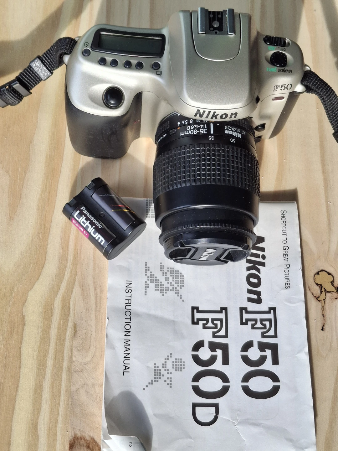 Nikon F50D 35mm film camera with AF 35-80mm kit lens