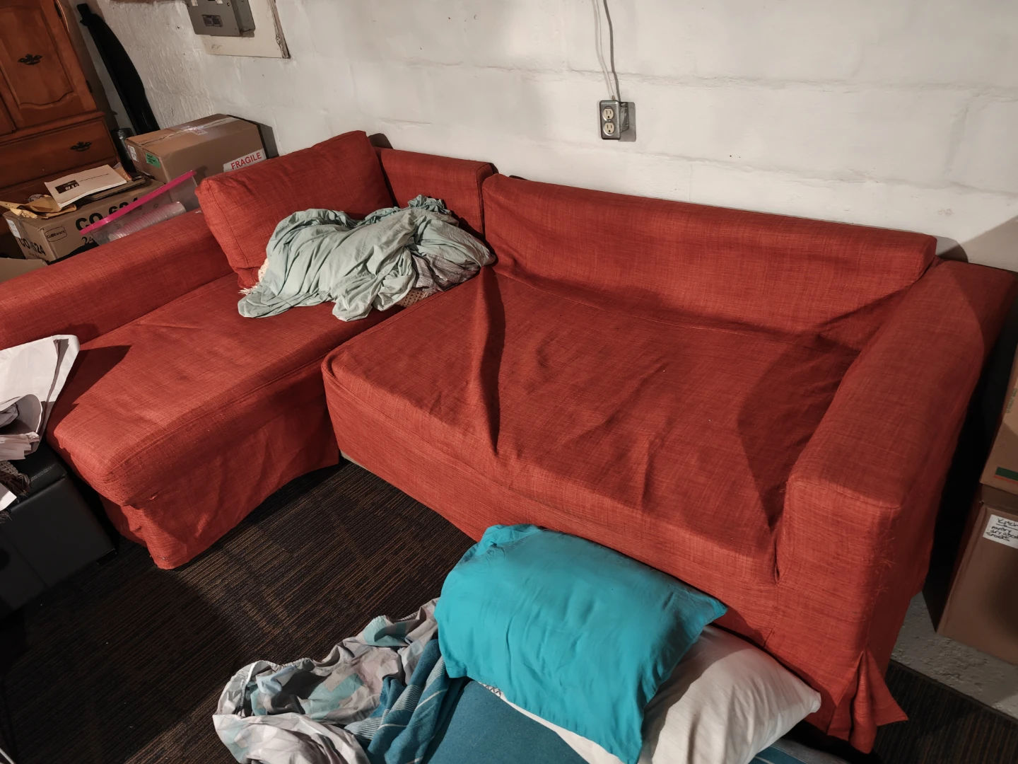 Red Sectional Sofa - photo 2