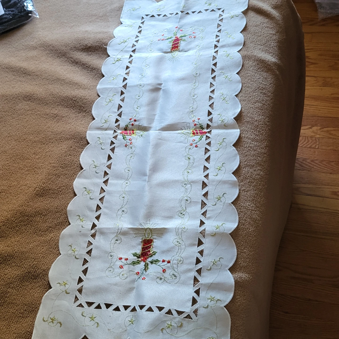 Embroidered Christmas Table Runner