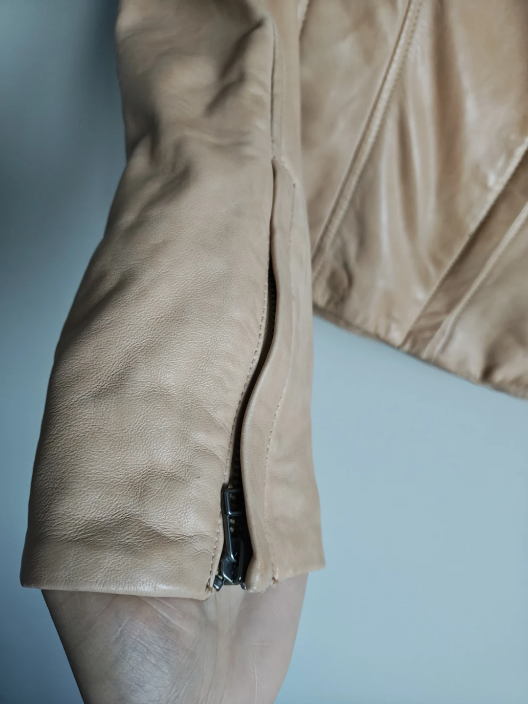 Blink Leather Jacket - Beige - Size XS - photo 3