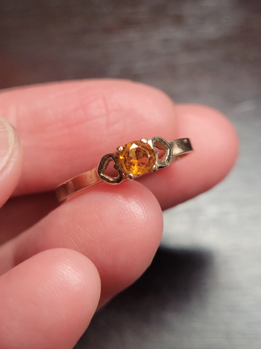November Birthstone: 10K Gold Citrine Ring Size 6