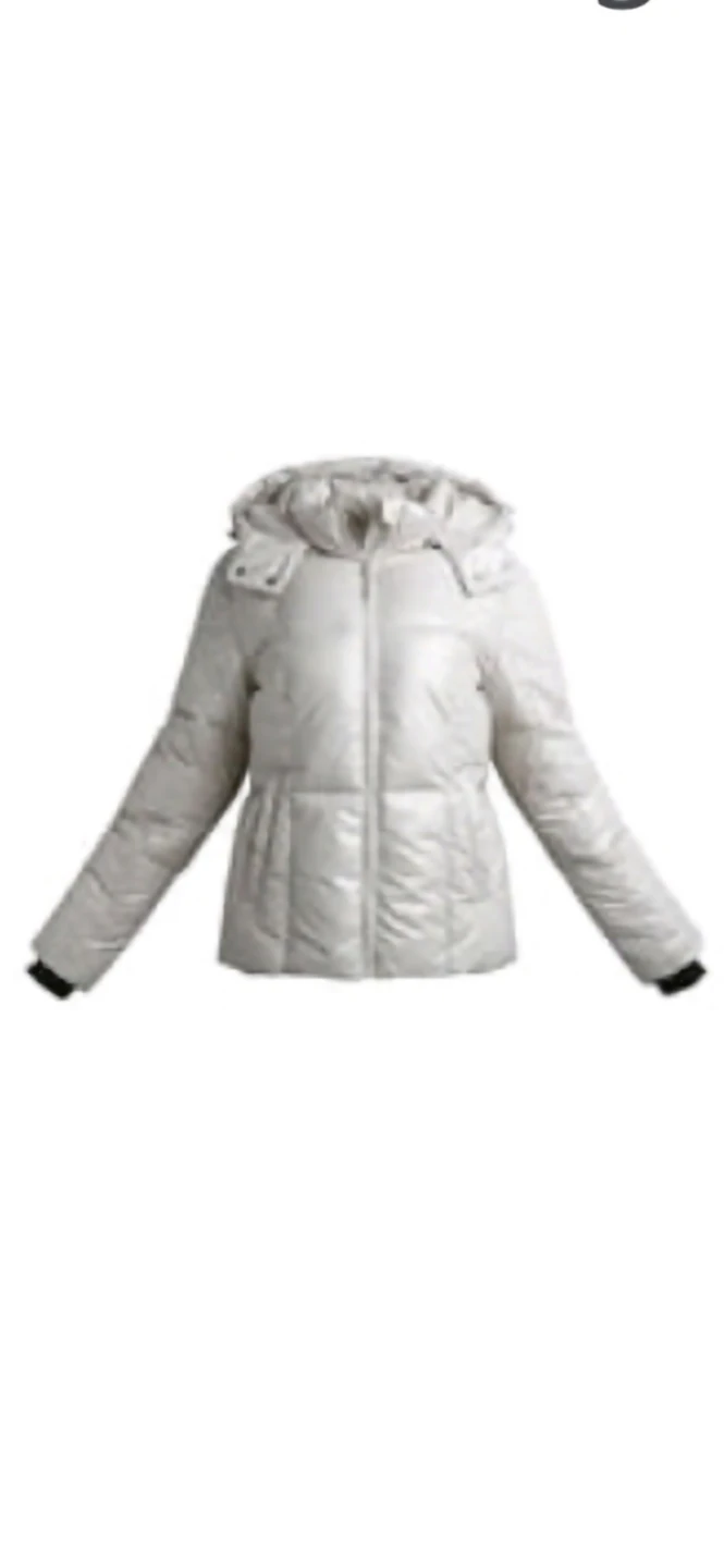 New Women Reebok Refined  Puffer Coat Jacket Beige, Size XS