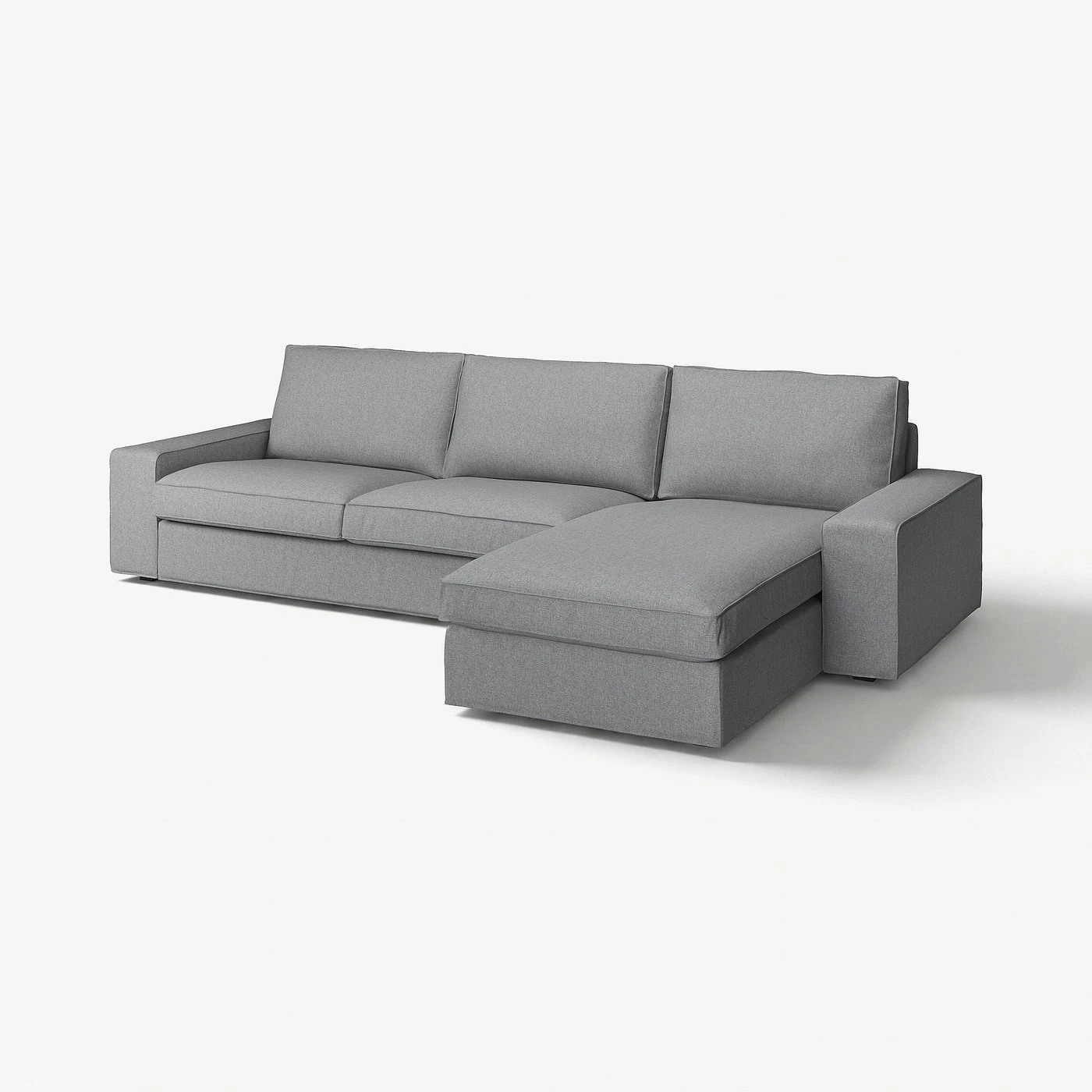 L SHAPE Grey Sectional Sofa with Chaise