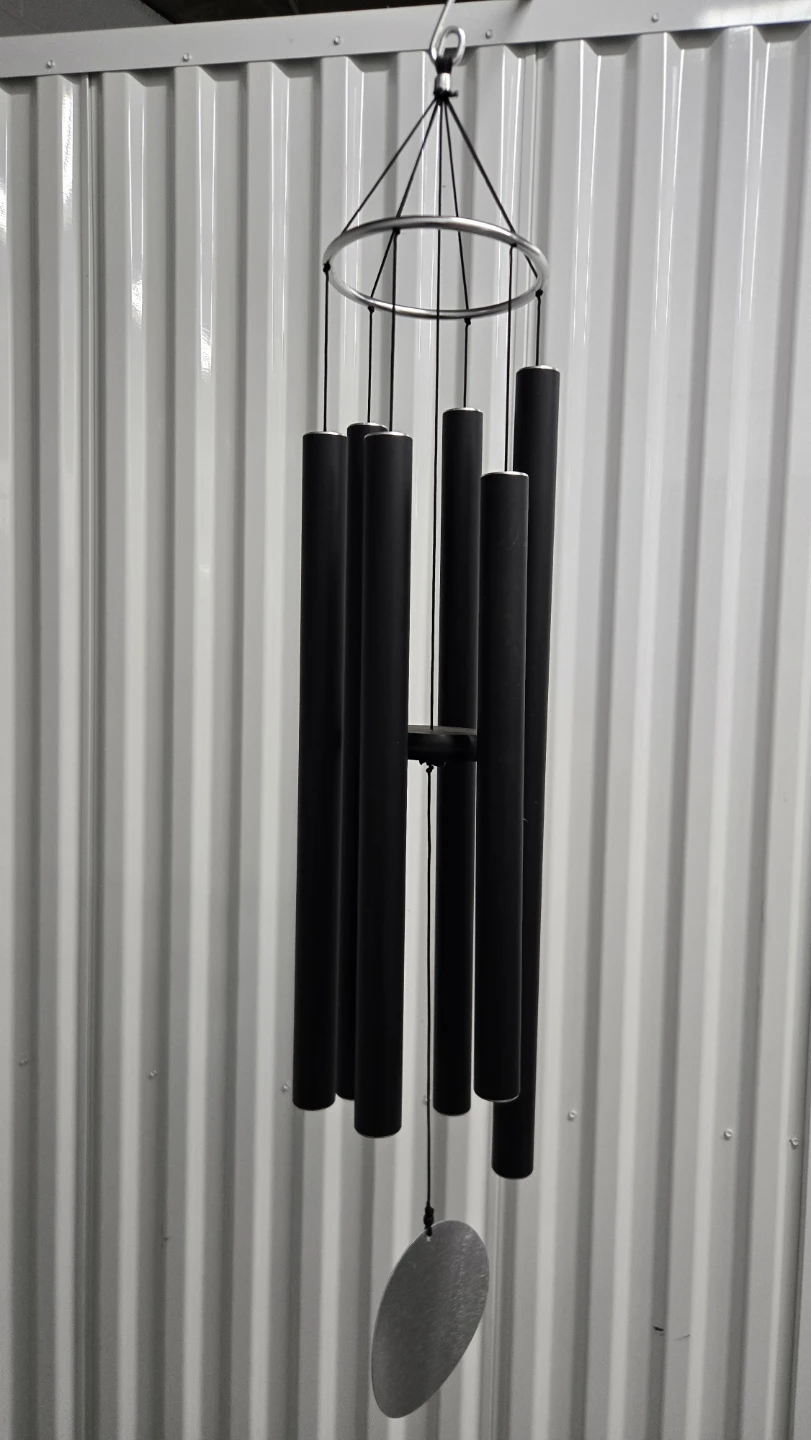 Black & Silver Metal Hanging Wind Chime with Silver Disc Round - photo 2