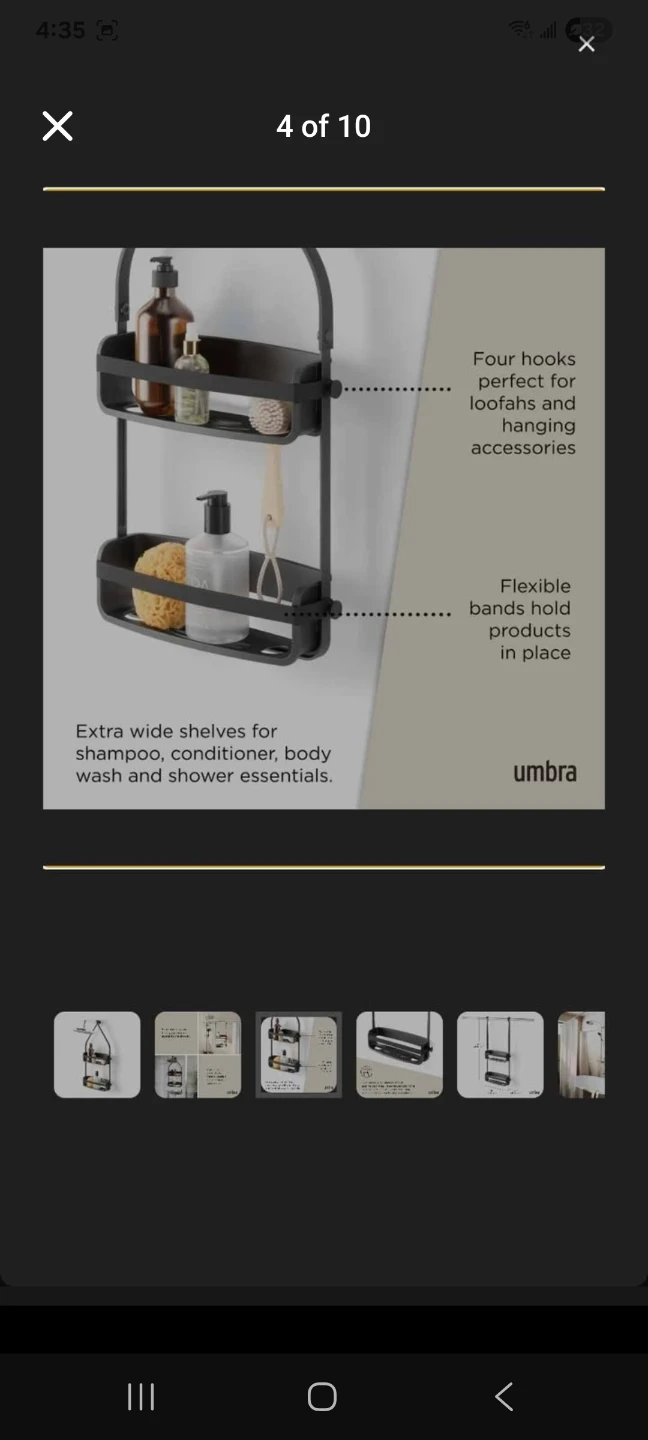 Umbra Flex Adhesive Rigid Plastic Shower Caddy - photo 3