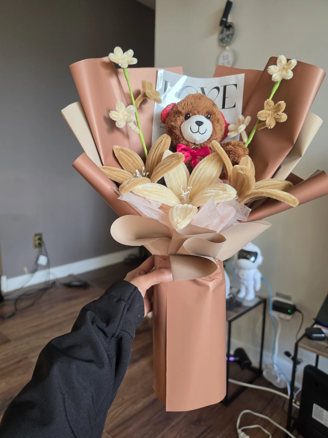 Handmade Teddy Bear Bouquet - Everlasting Lily Flowers - photo 3