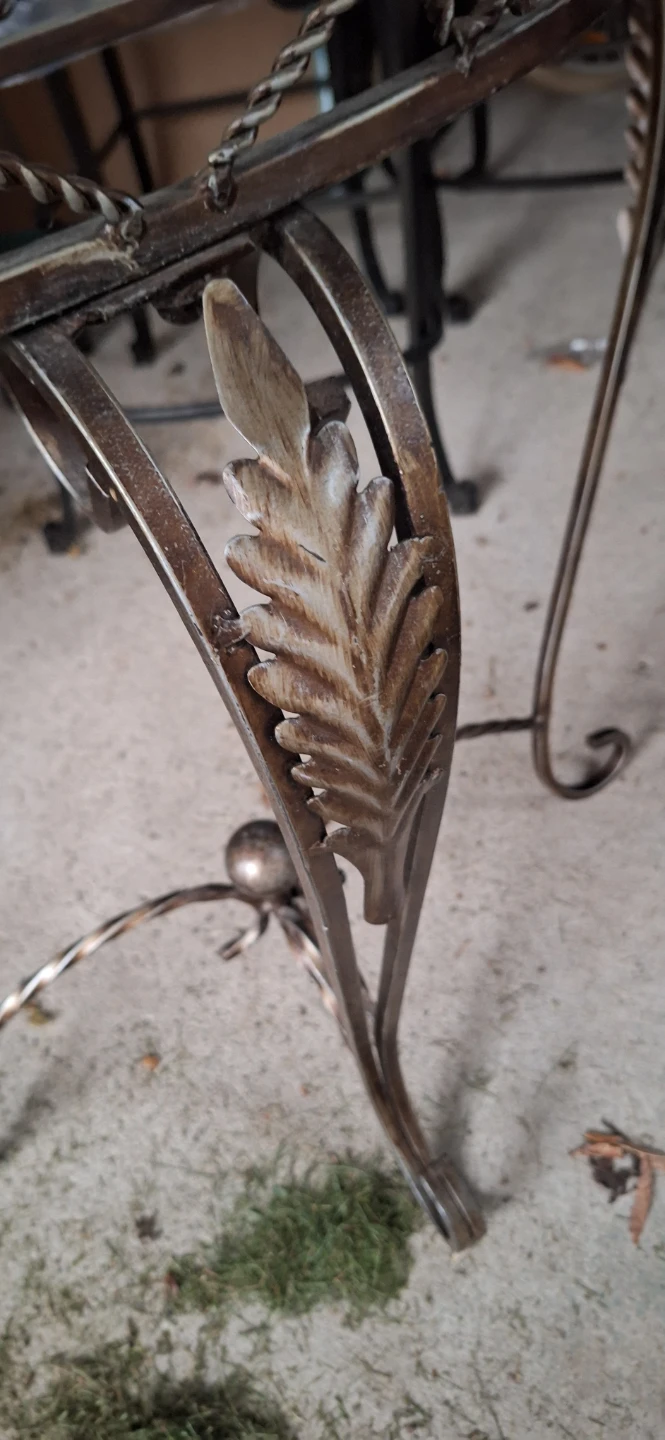 Wrought iron half-moon console table - photo 2