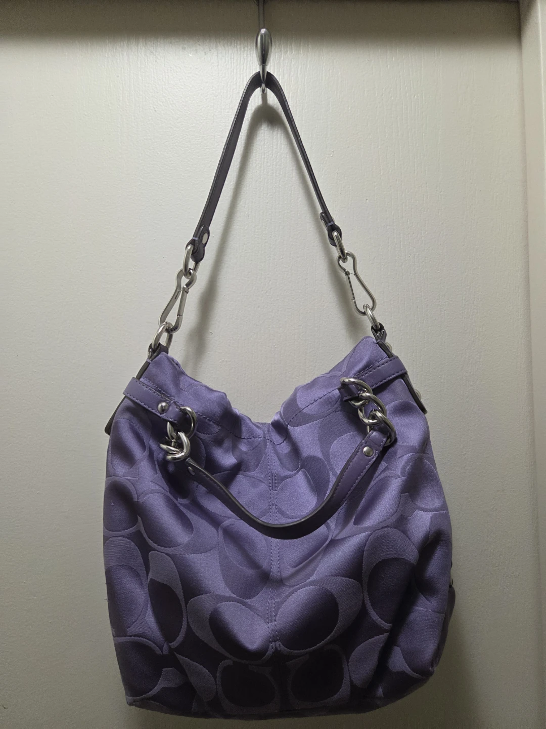 Coach Signature Purple Hobo Bag
