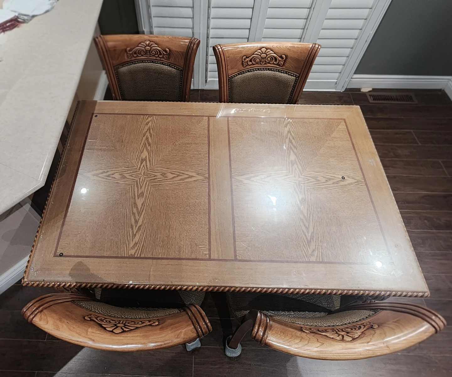 Classic Wooden Dining Table Set with 4 Chairs - photo 2