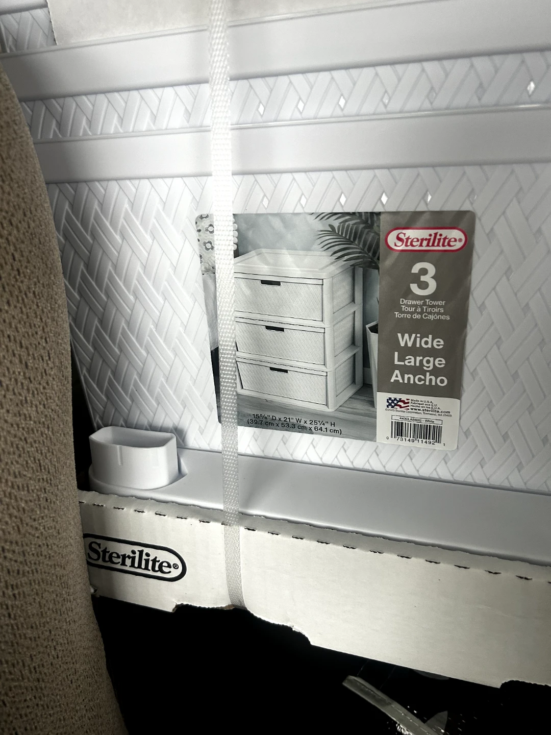 Sterilite 3 Drawer Wide Tower White