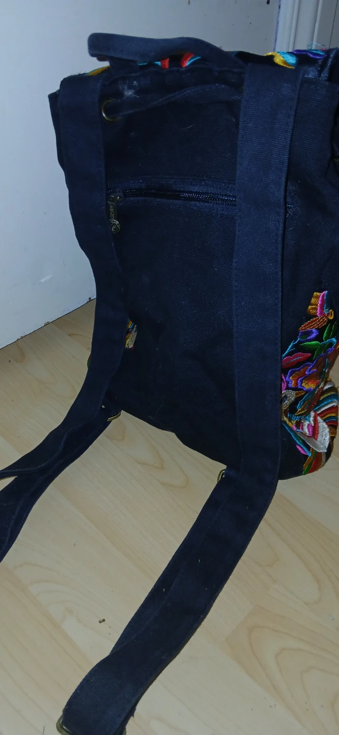 Embroidered Floral Canvas Backpack - photo 2