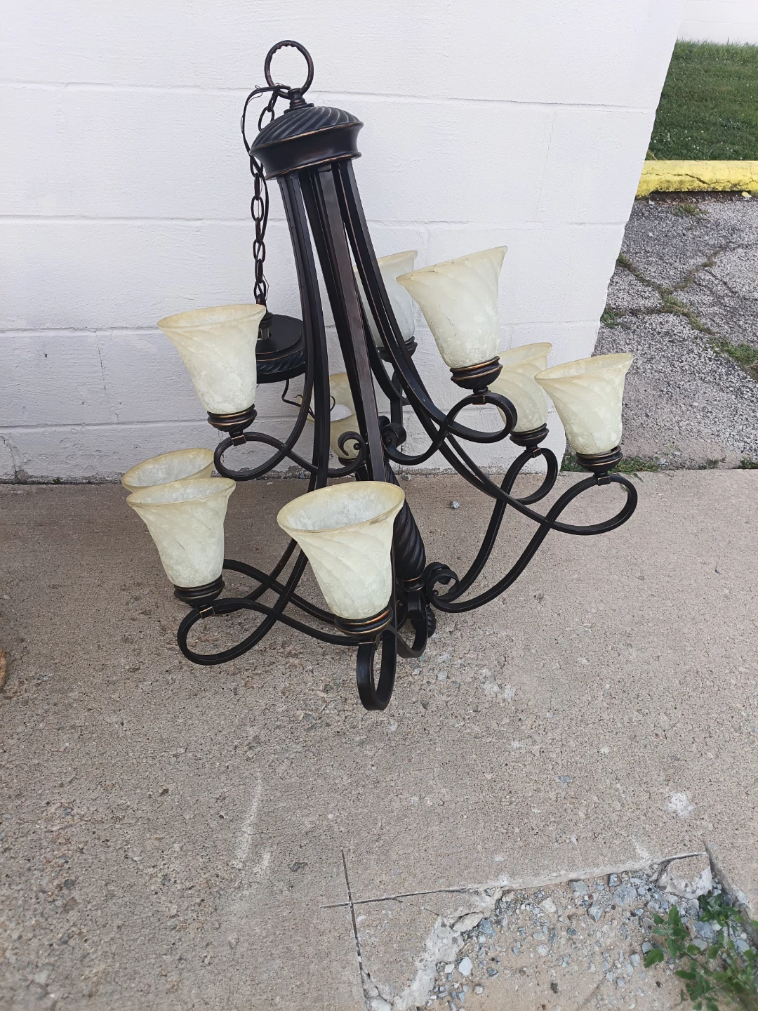 9-Light Bronze Chandelier