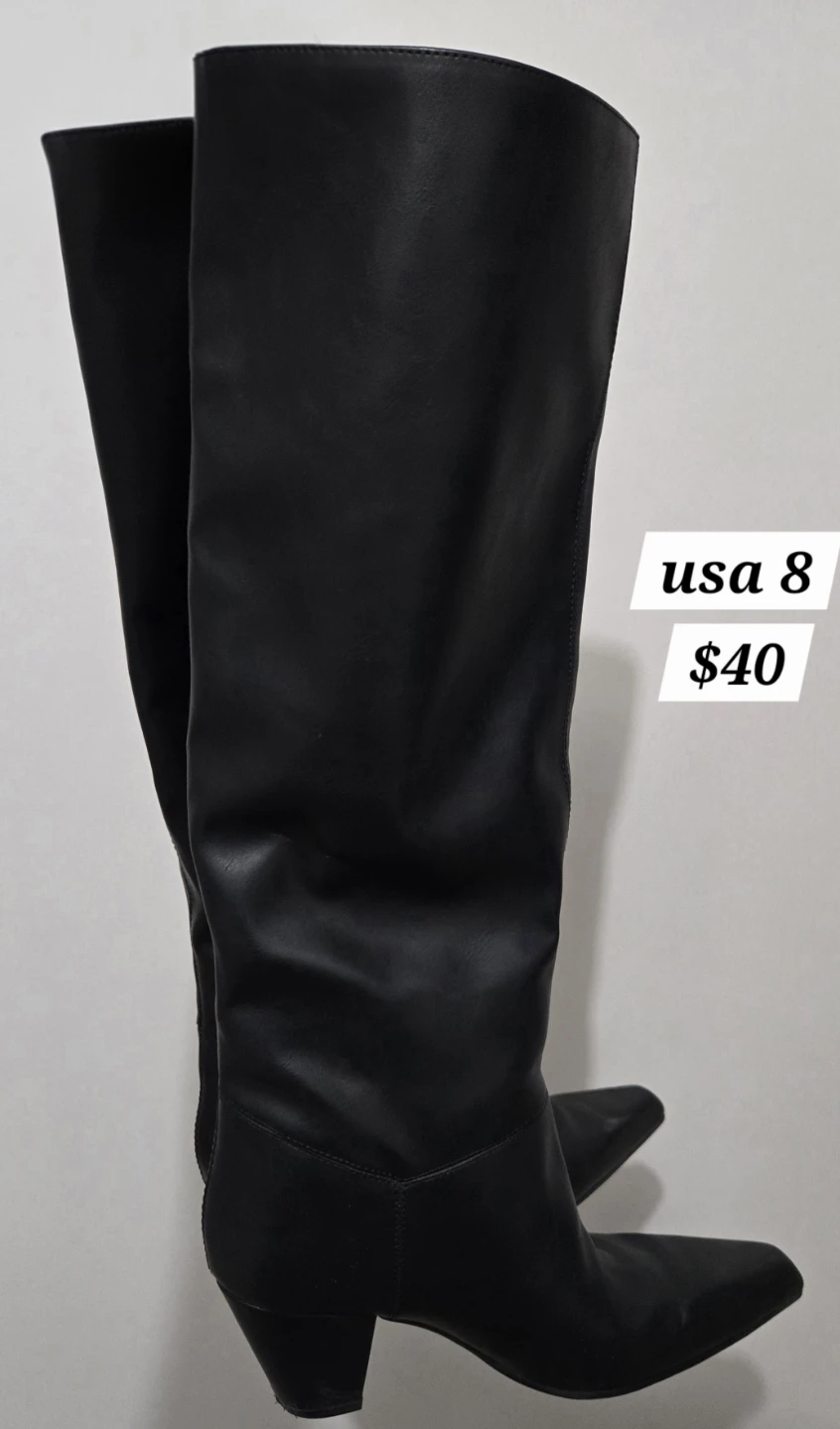 H&M Black Knee-High Boots Size 8