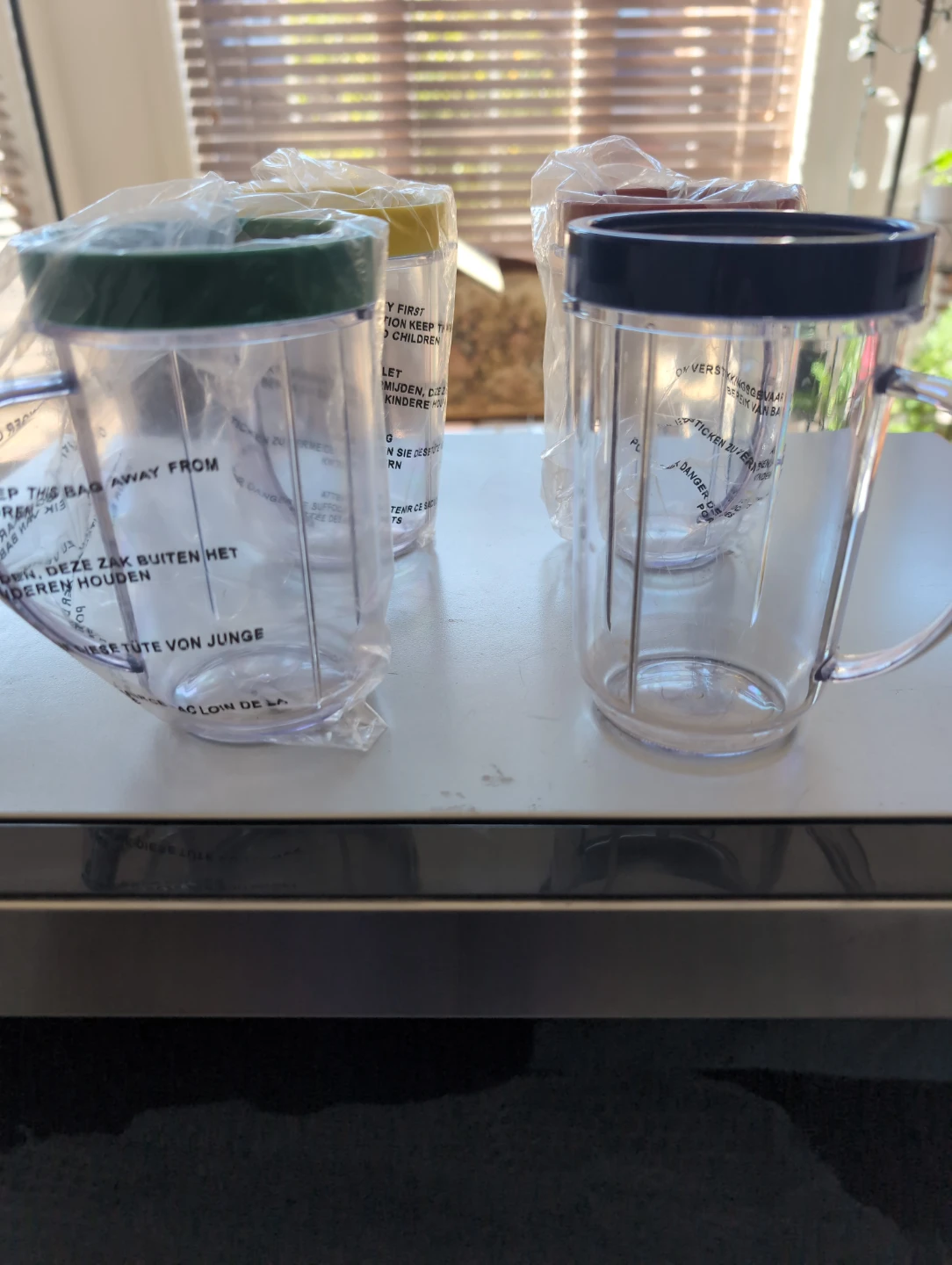 Set of 4 Magic Bullet Replacement Cups with Handles