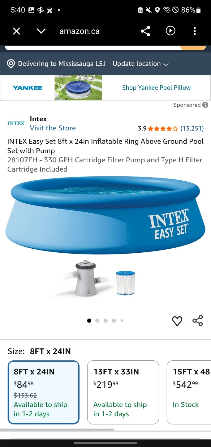 Intex Easy Set Above Ground Pool 8ft x 24in - photo 3