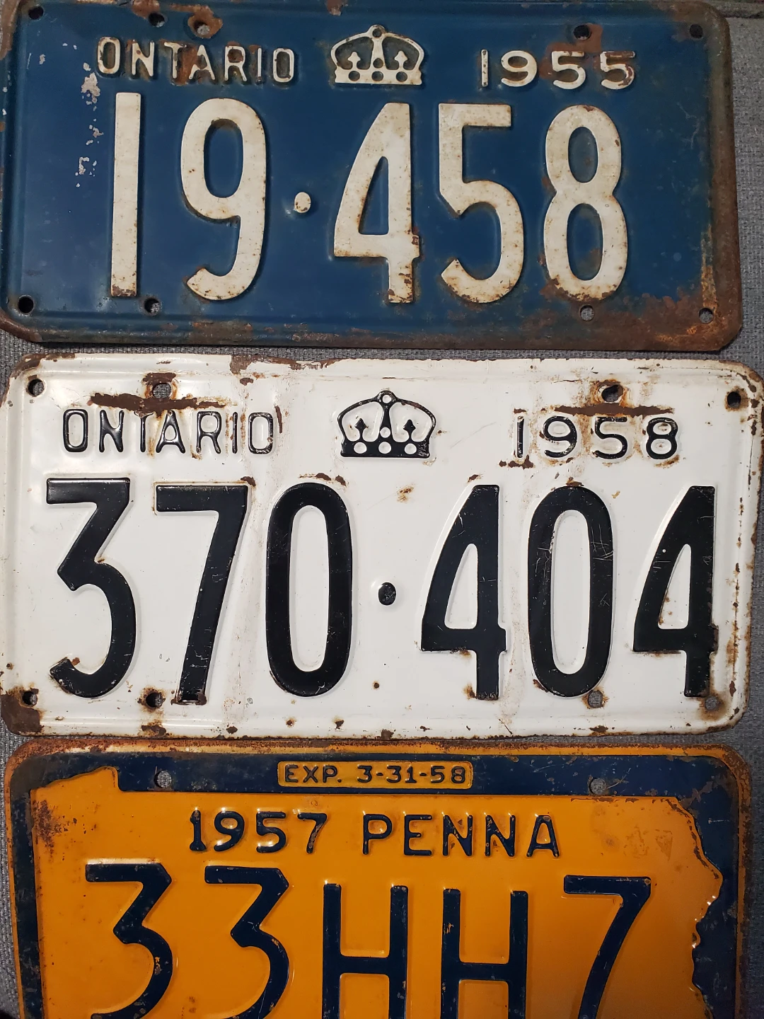 3 vintage License plates - photo 3