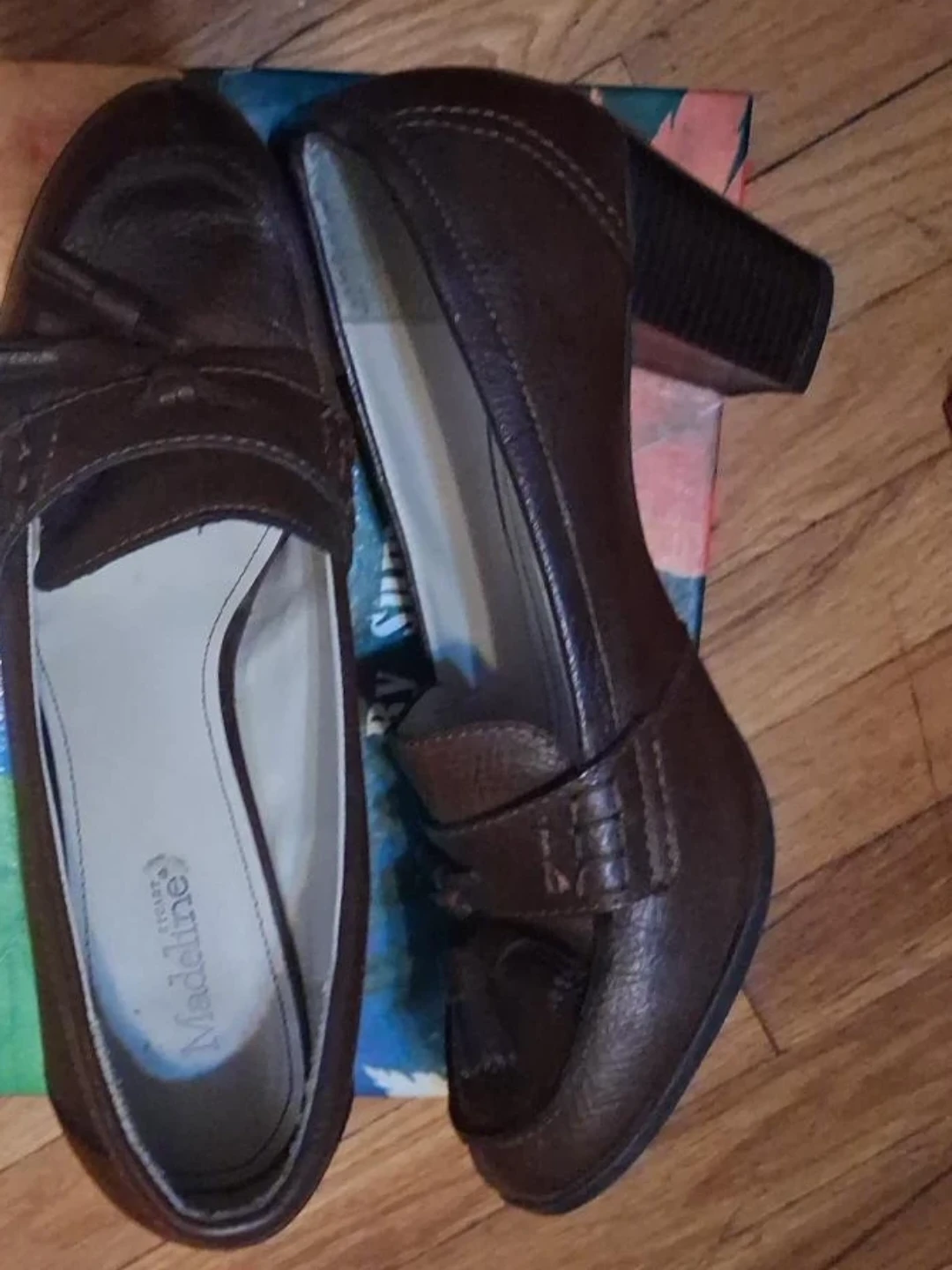 Stuart Madeline Brown Heeled Loafers