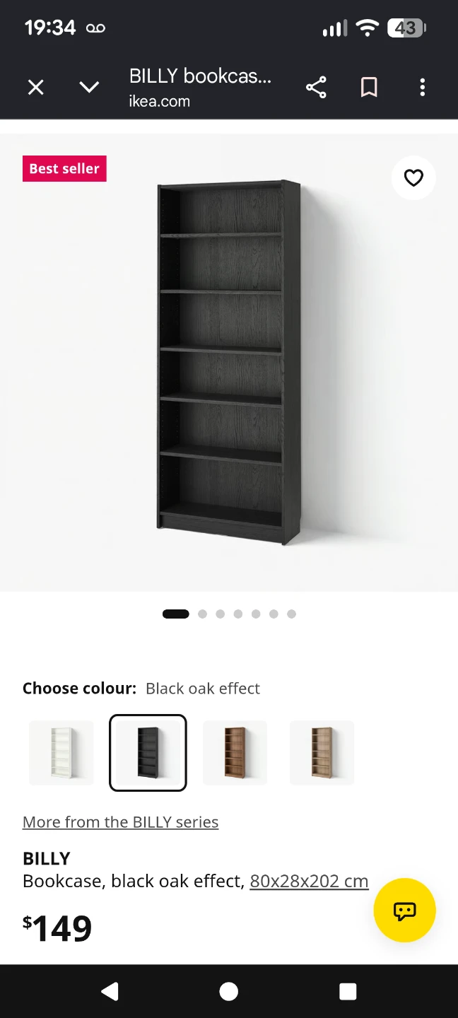 Set of Billy Black Bookshelves - photo 5