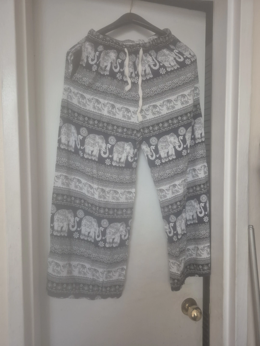 Black and Beige Elephant Print Lounge Pants