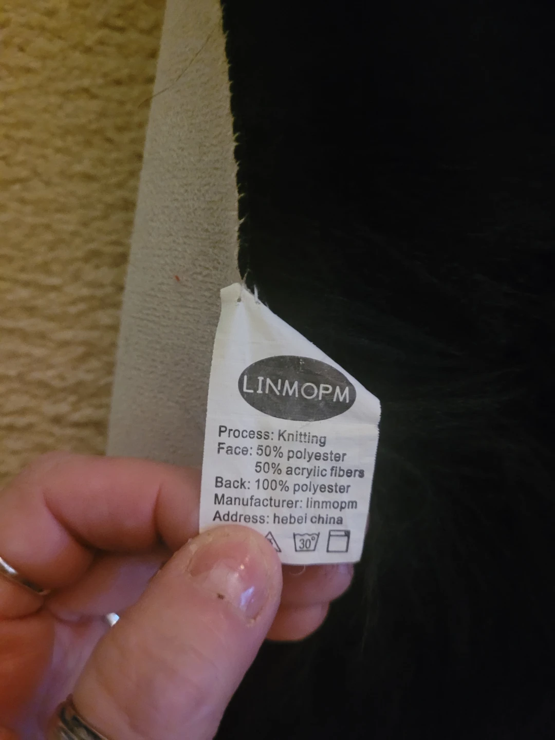 Linmopm Black Faux Fur Rug - photo 3