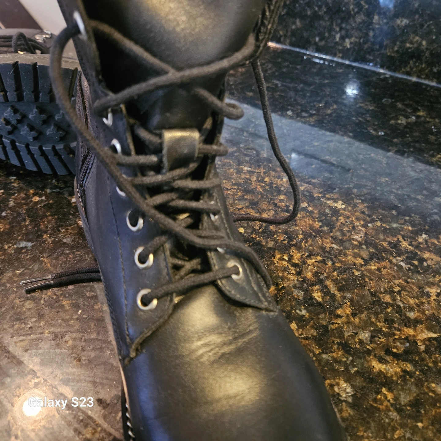 AQ-JAX Black Leather Combat Boots - photo 2