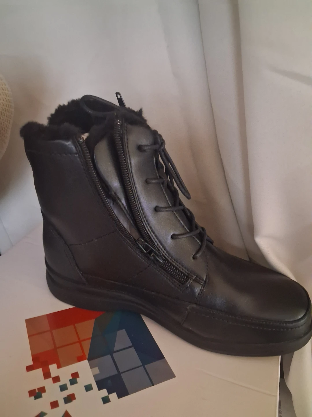 Black Fur-Lined Ankle Boots