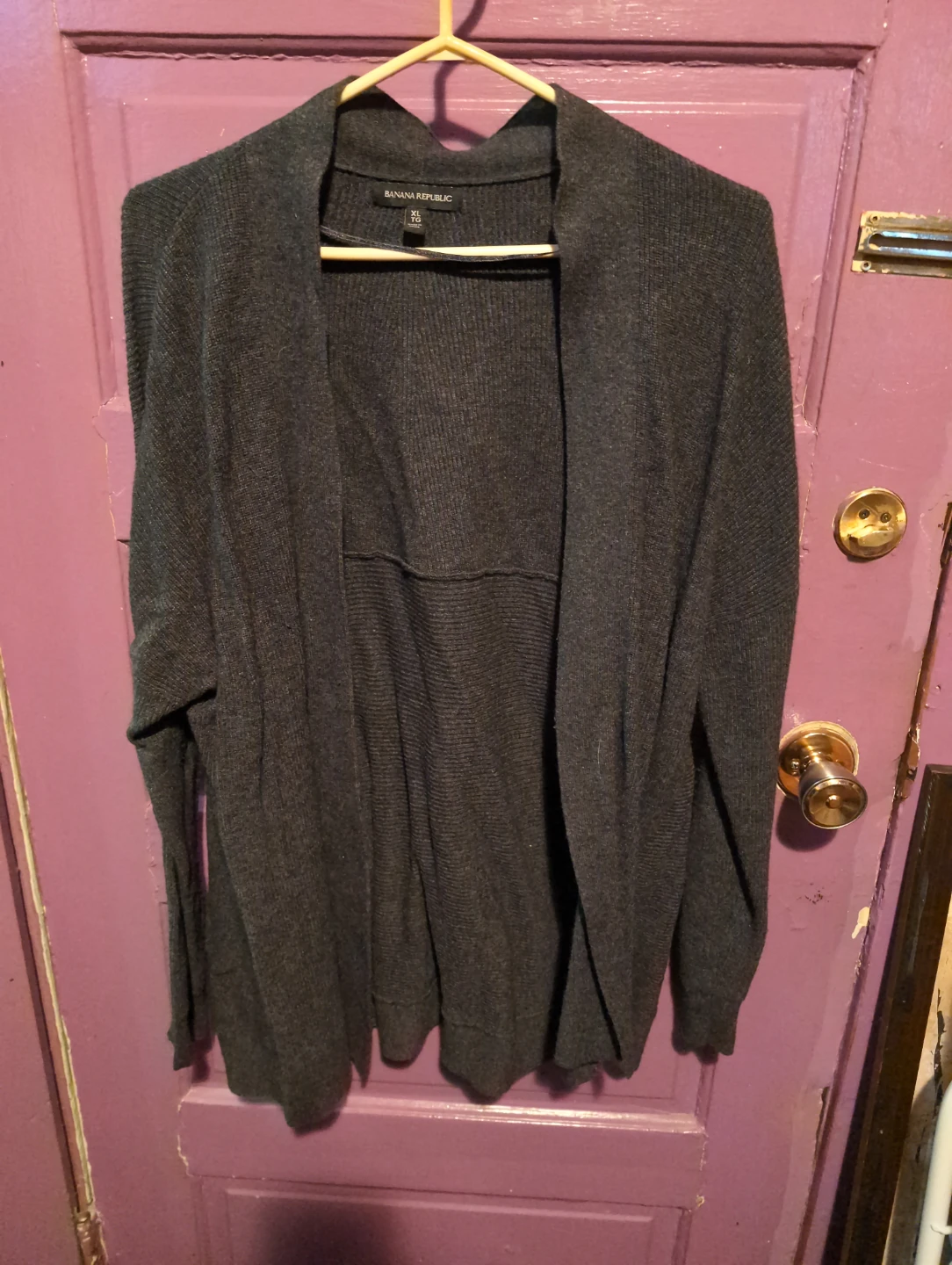 Banana Republic dark grey open-front cardigan