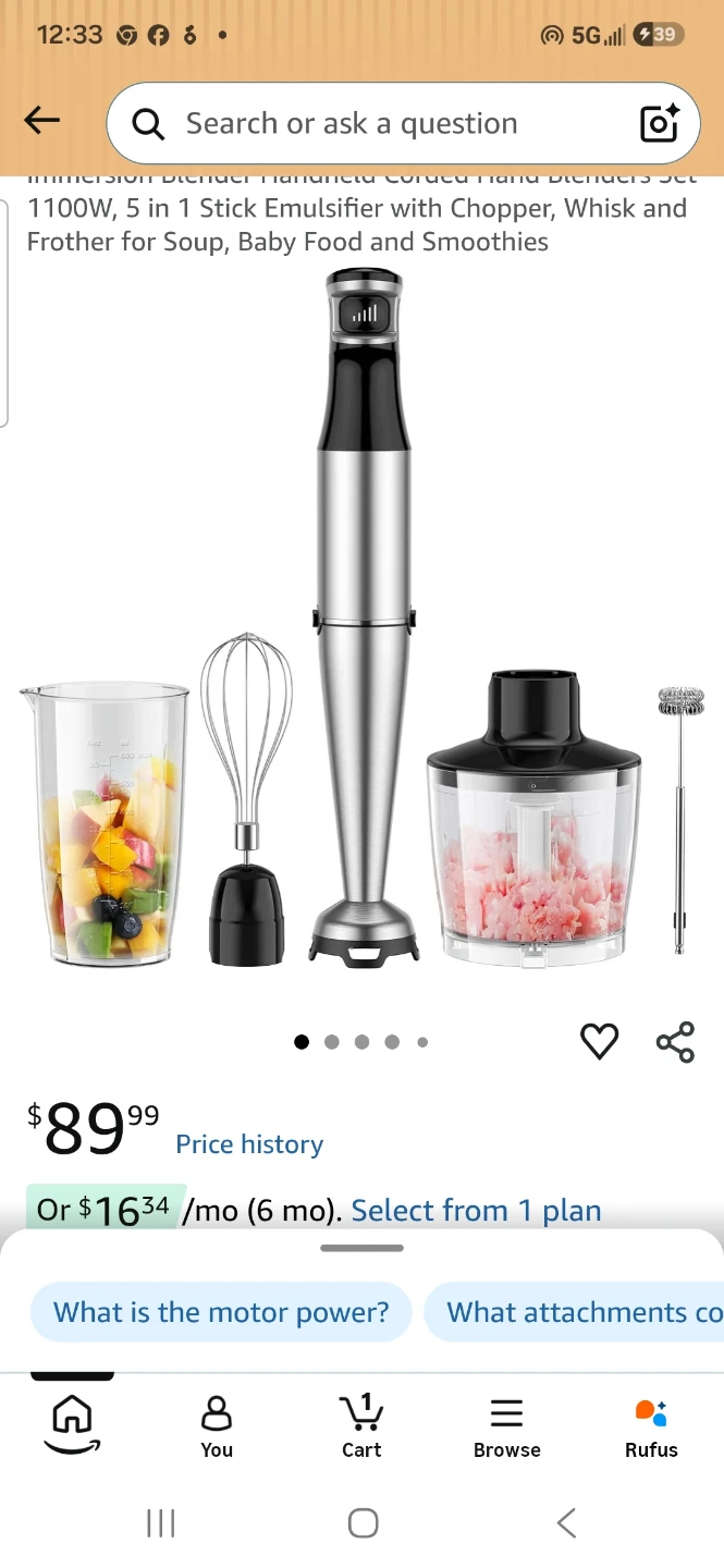 5-in-1 Immersion Hand Blender Set HB-8805