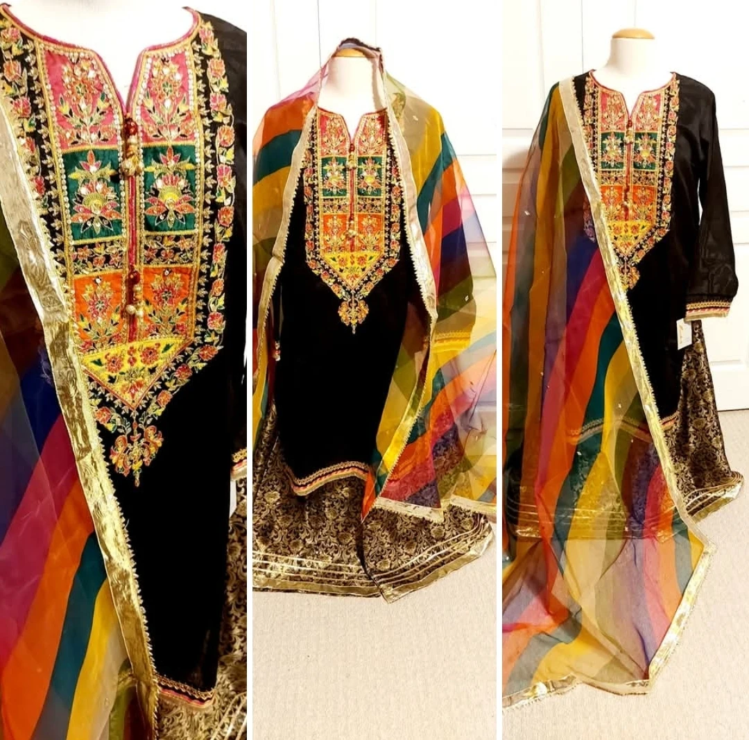 Black Embroidered Salwar Kameez Set
