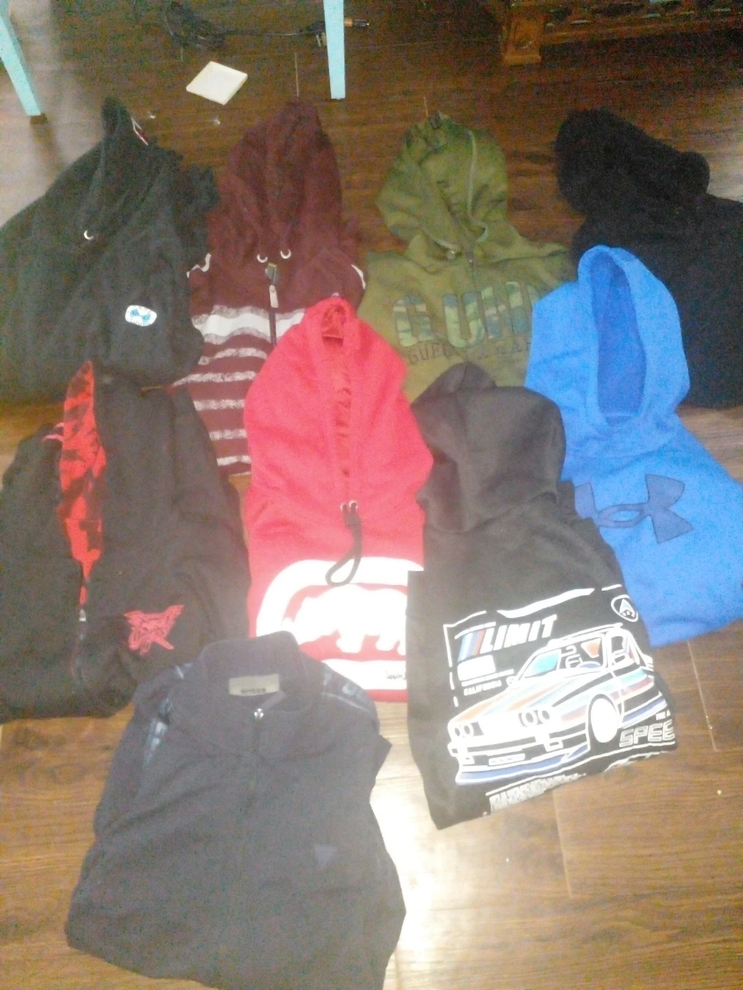 Assorted hoodies