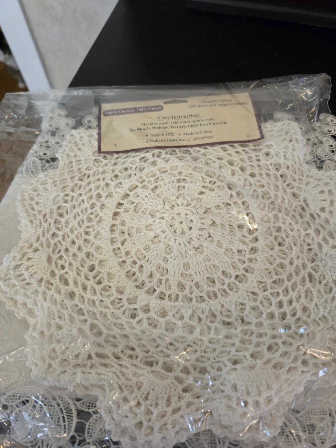 Beautiful Lace Table Runner & Cotton Crochet Doilies
