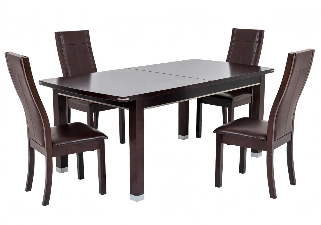 Dining Table with 4 leather chairs
