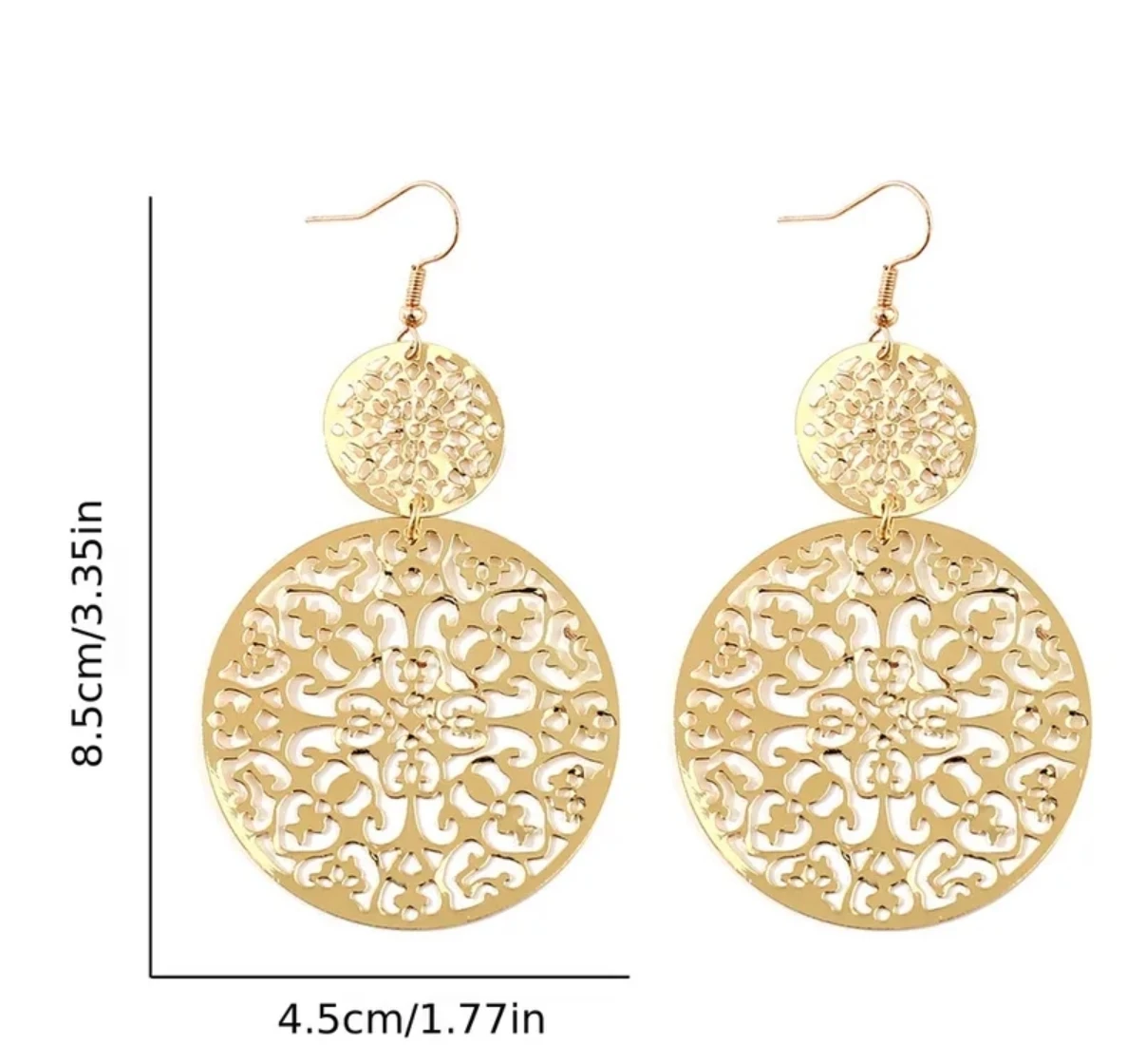 Gold-Tone abstract Circle Drop Earrings - photo 4