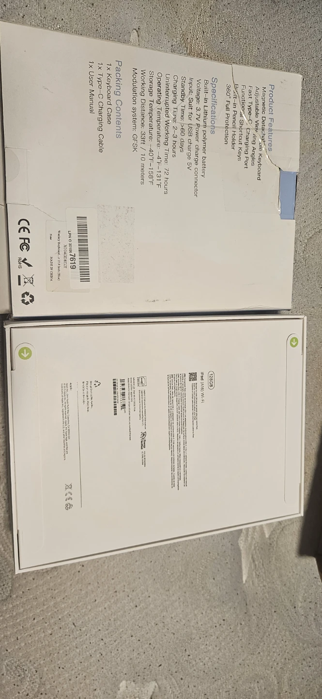 Apple ipad A16 (128gb) with Wireless Keyboard Case