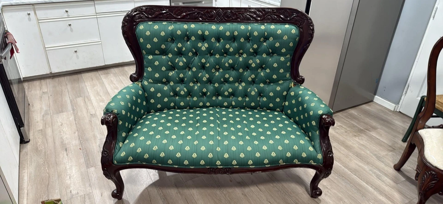 Vintage Victorian-Style Loveseat and Vanity chair