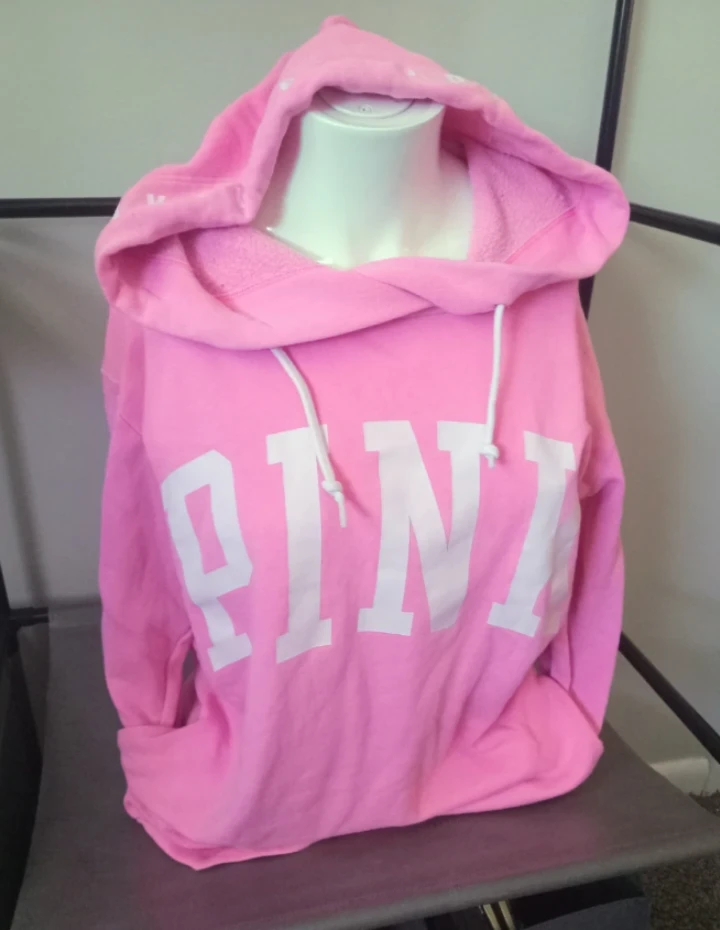 Victoria's Secret Pink Campus Hoodie Surfer Hot Pink Logo XS