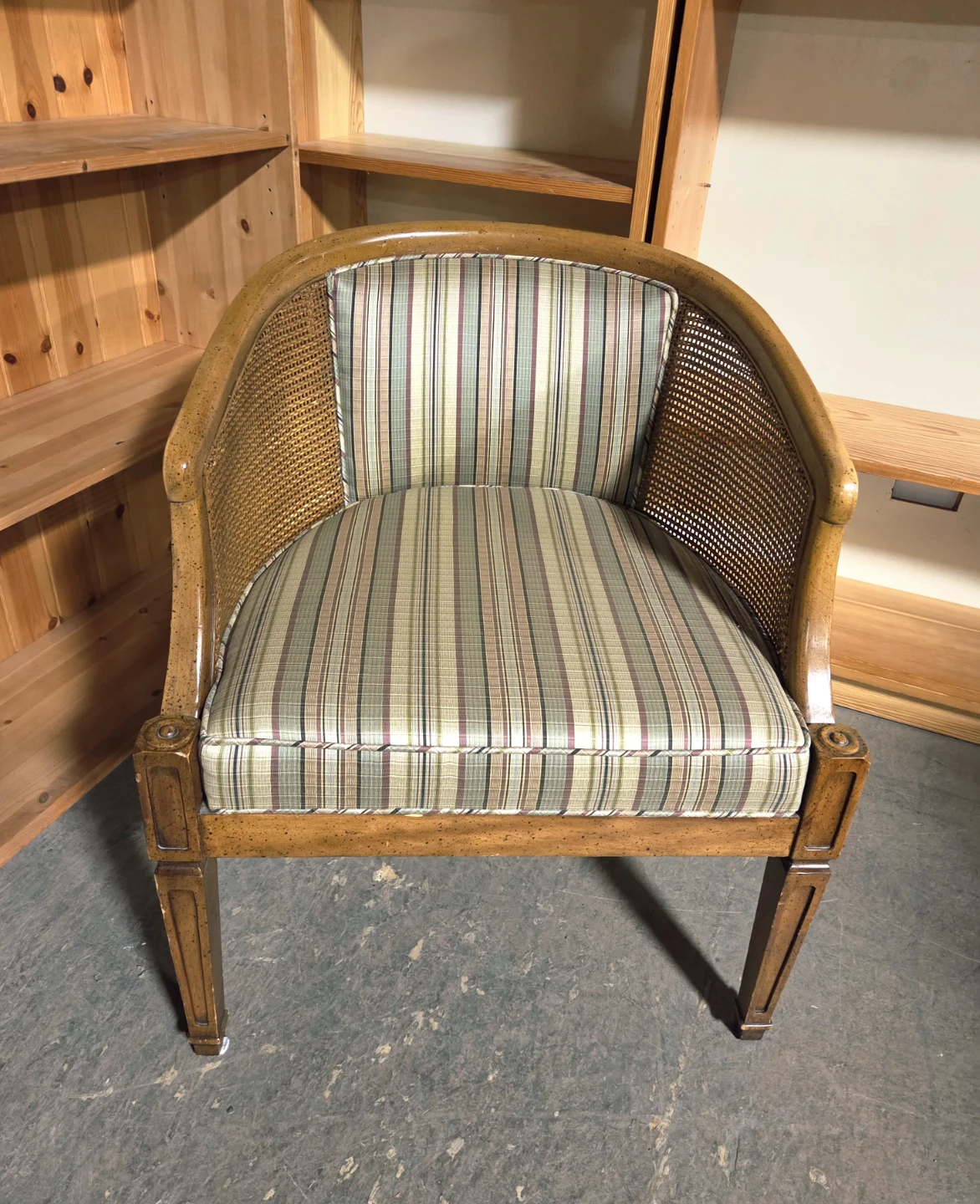 Vintage Cane Panelled Barrel Chair(s) - photo 4