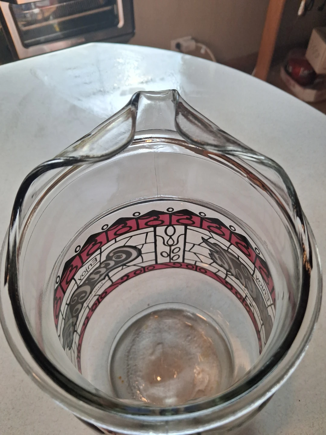 Vintage 1970's Coca-Cola Stained Glass Design Glass Pitcher - photo 2