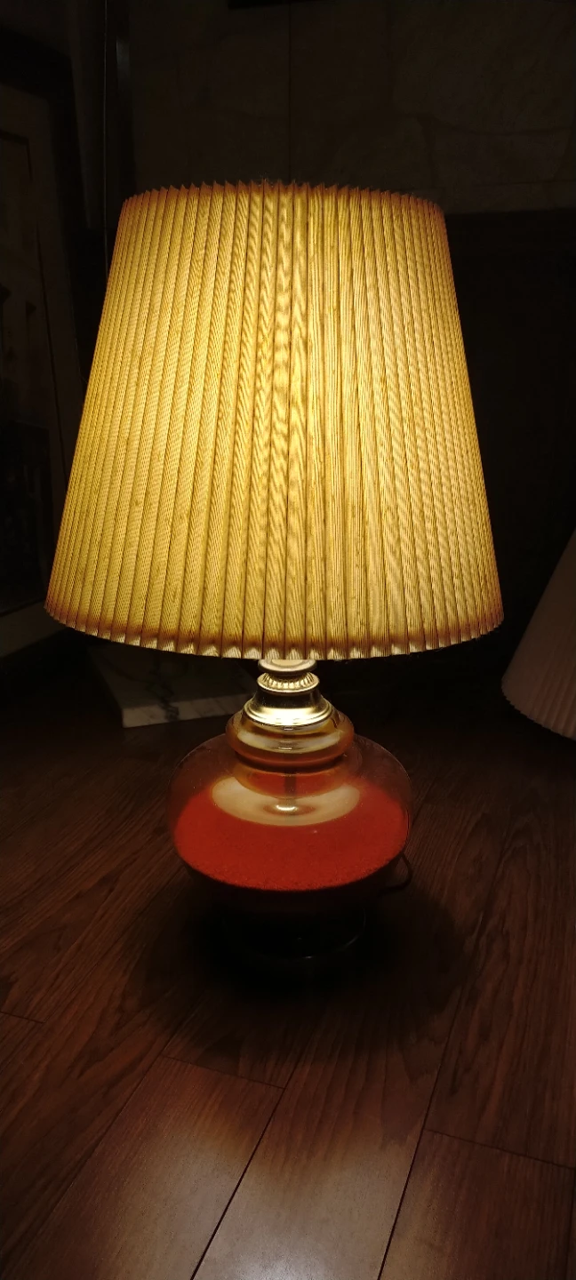 Vintage Mid-Century Table Lamp with Red Base