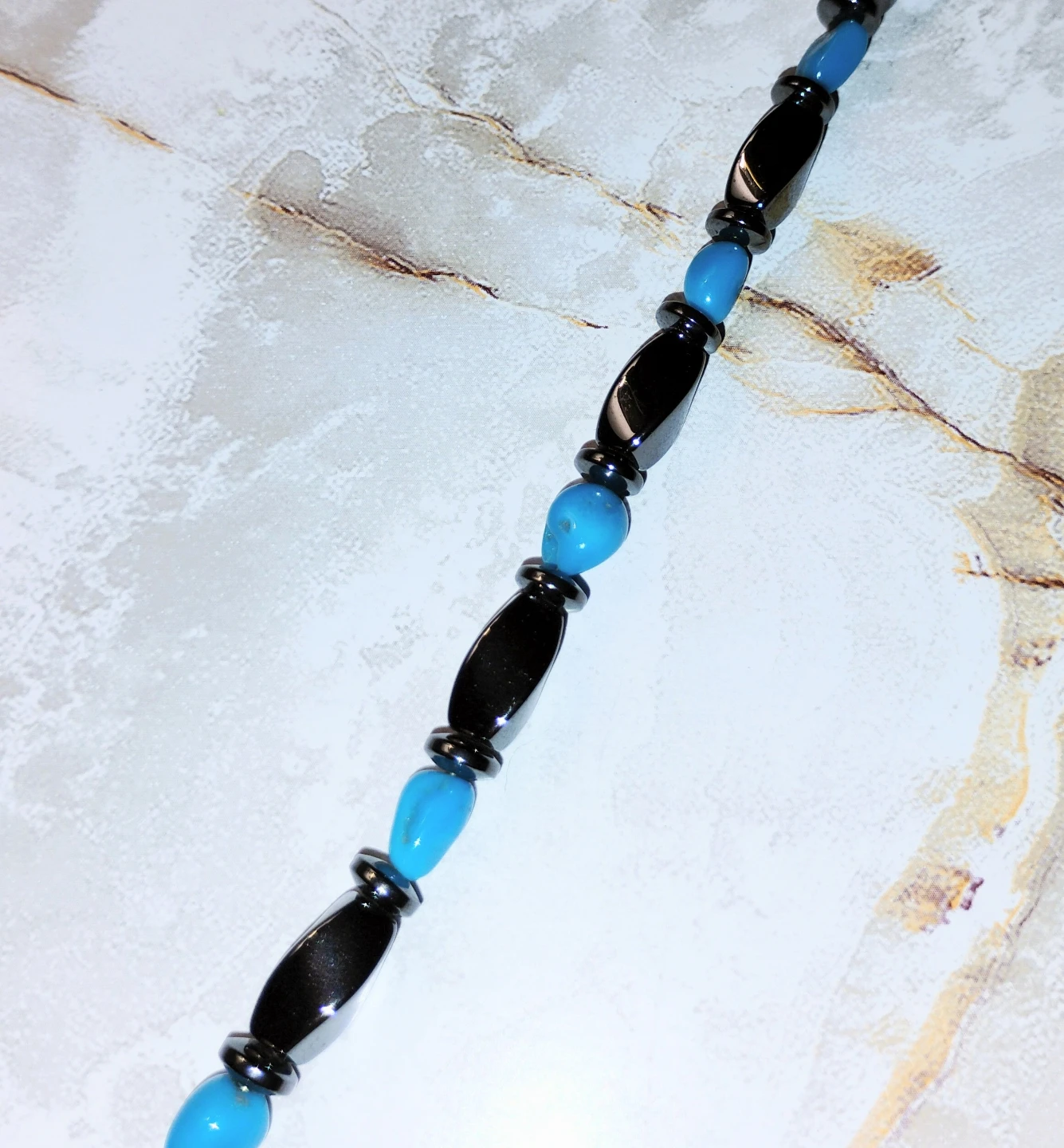 GENUINE TURQUISE AND POLISHED GEMSTONE NECKLACE - photo 3