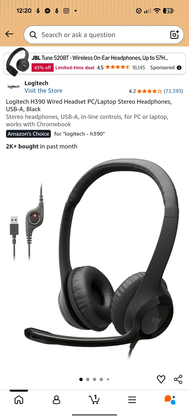 Logitech H390 Wired USB Computer Headset - photo 2