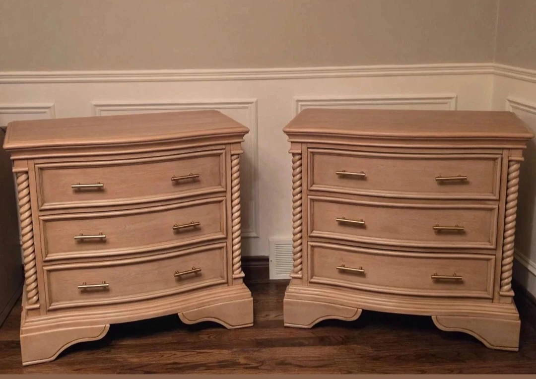 Set of Two Light Oak Nightstands