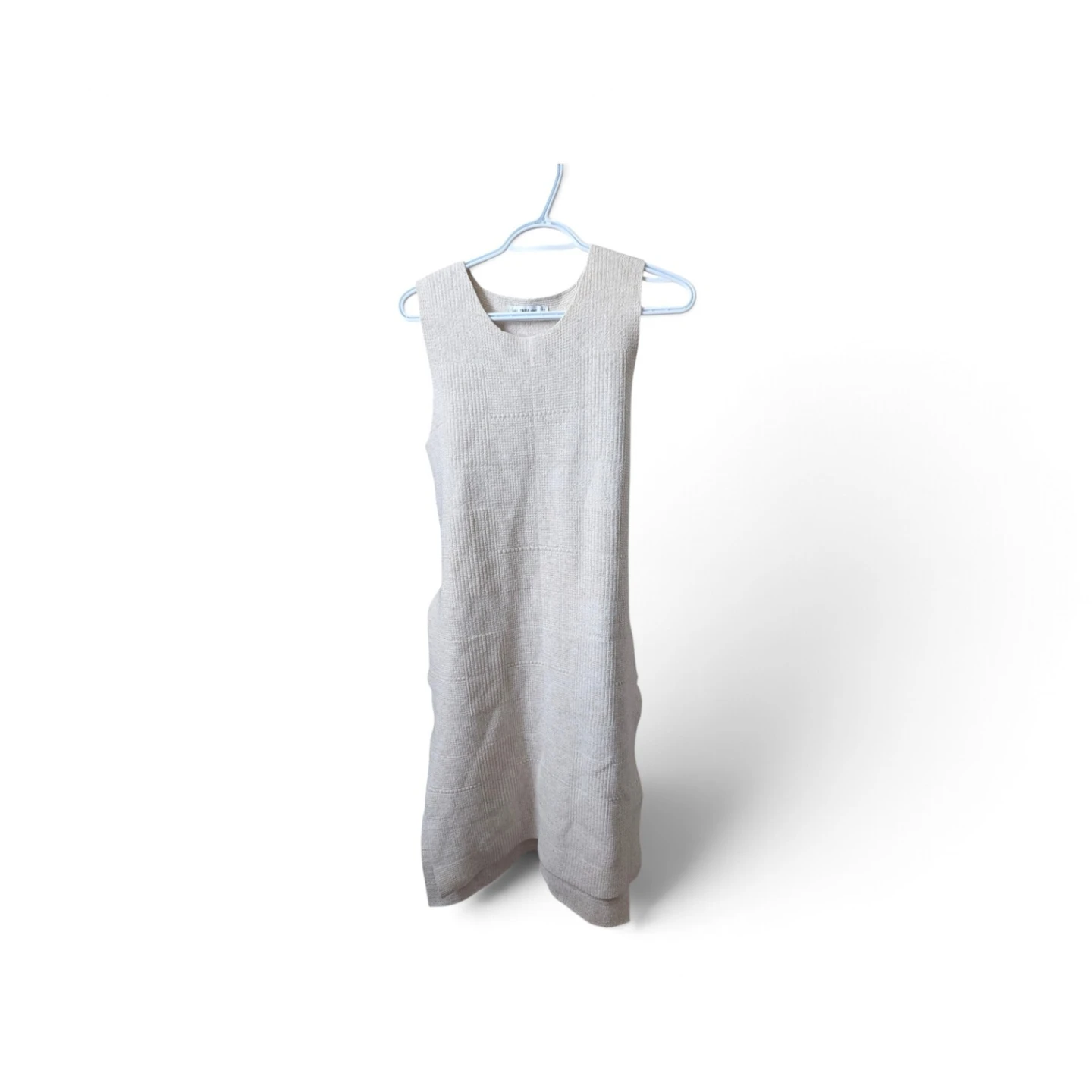 Zara Beige Textured Knit midi Vest size Small